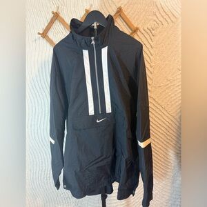 90’s vintage Nike Black windbreaker Jacket with White Stripe Details